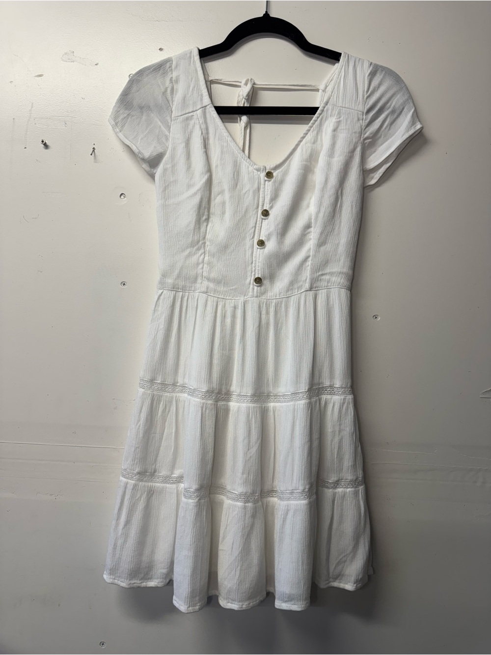 Hollister White Smocked Mini dress - Picture 2 of 8